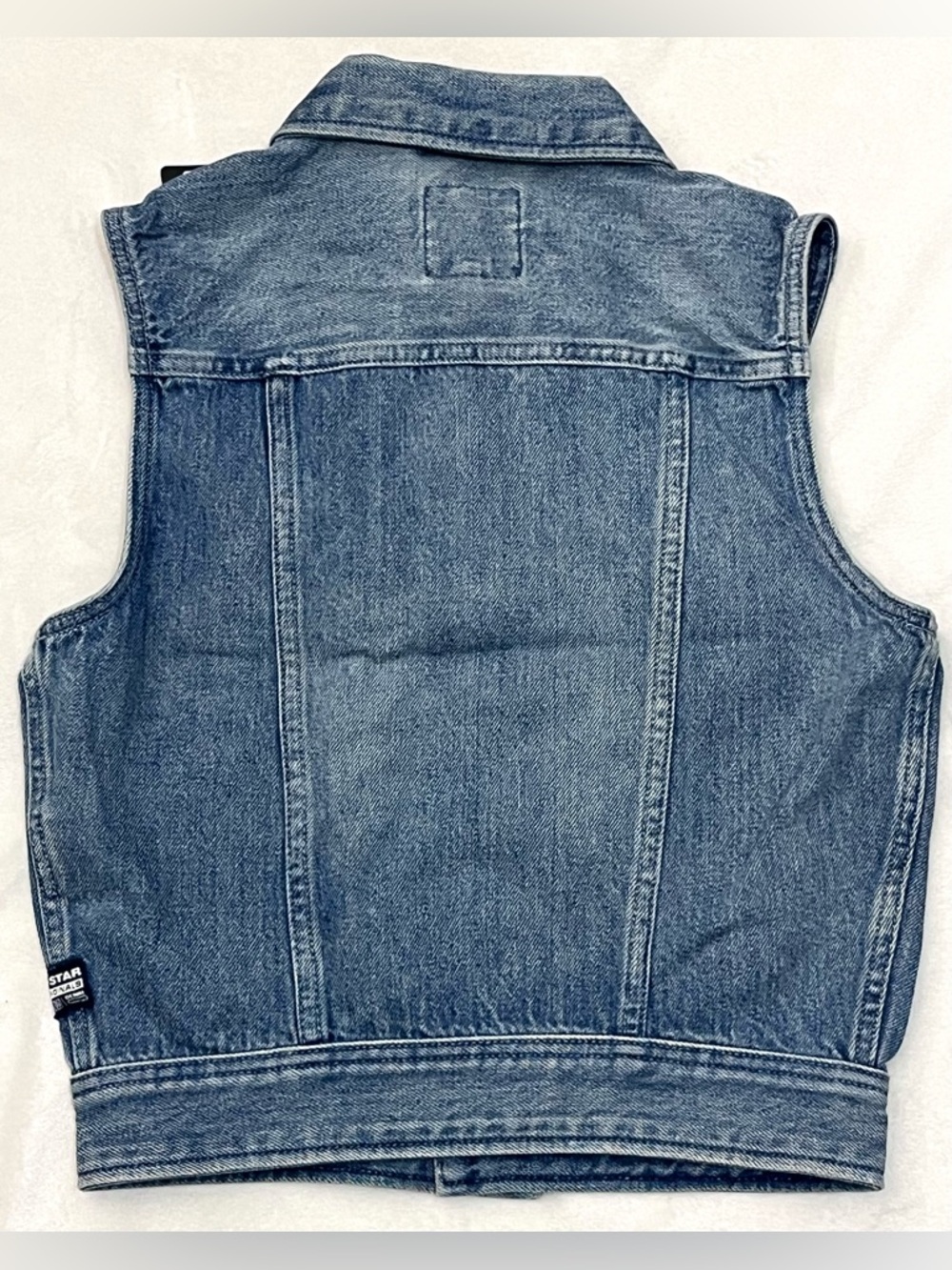 G-Star Raw Women’s Slim Sun Faded Air Force Light Blue Denim Vest w Pockets XS - Picture 14 of 16